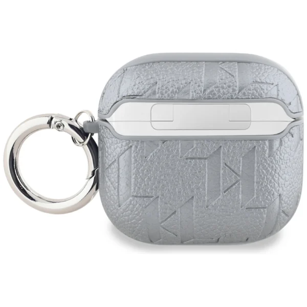 Karl Lagerfeld Monogram Karl & Choupette Head case for AirPods 4 - silvereng