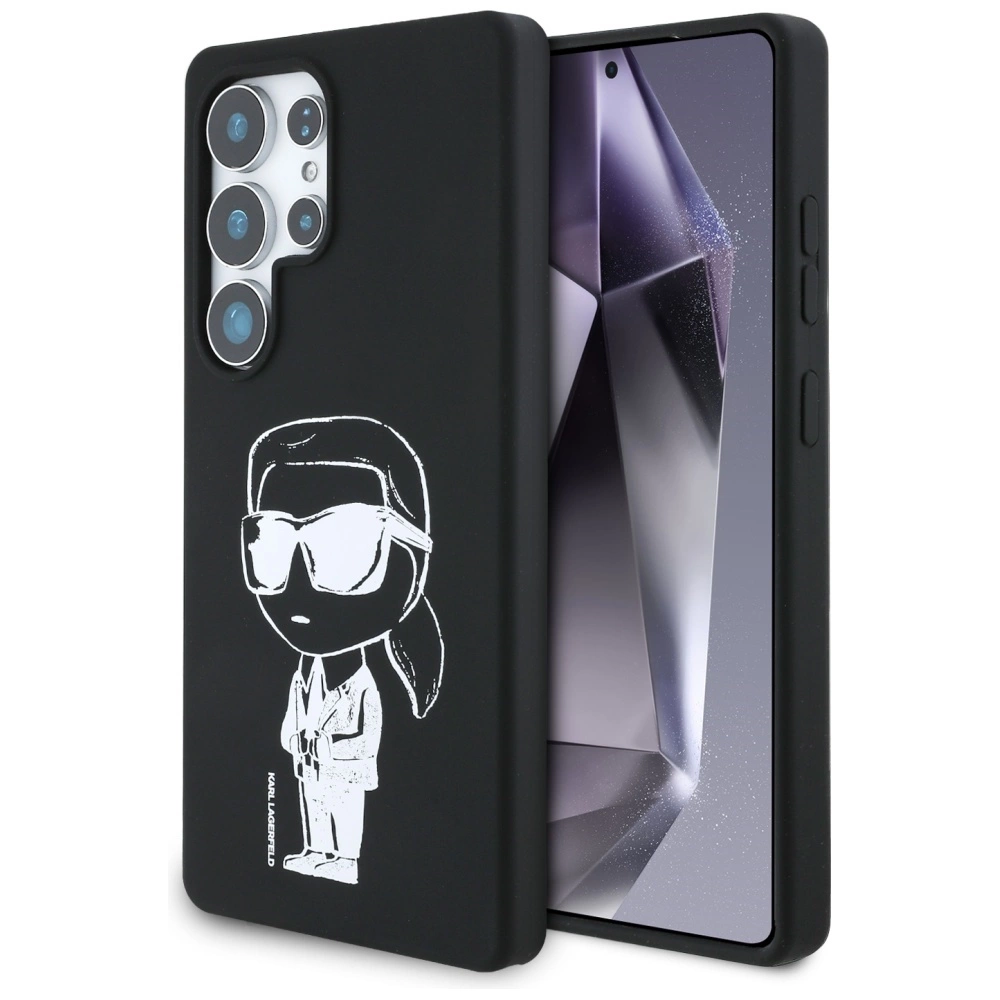 Karl Lagerfeld Silicone Graffiti Ikonik Printed Logo MagSafe Case for Samsung Galaxy S25 Ultra - Blackeng