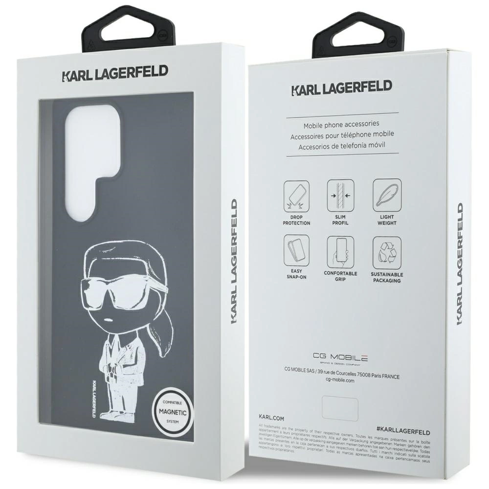Karl Lagerfeld Silicone Graffiti Ikonik Printed Logo MagSafe Case for Samsung Galaxy S25 Ultra - Blackeng