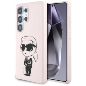 Karl Lagerfeld Silicone Graffiti Ikonik Printed Logo MagSafe Case for Samsung Galaxy S25 Ultra - Pinkeng