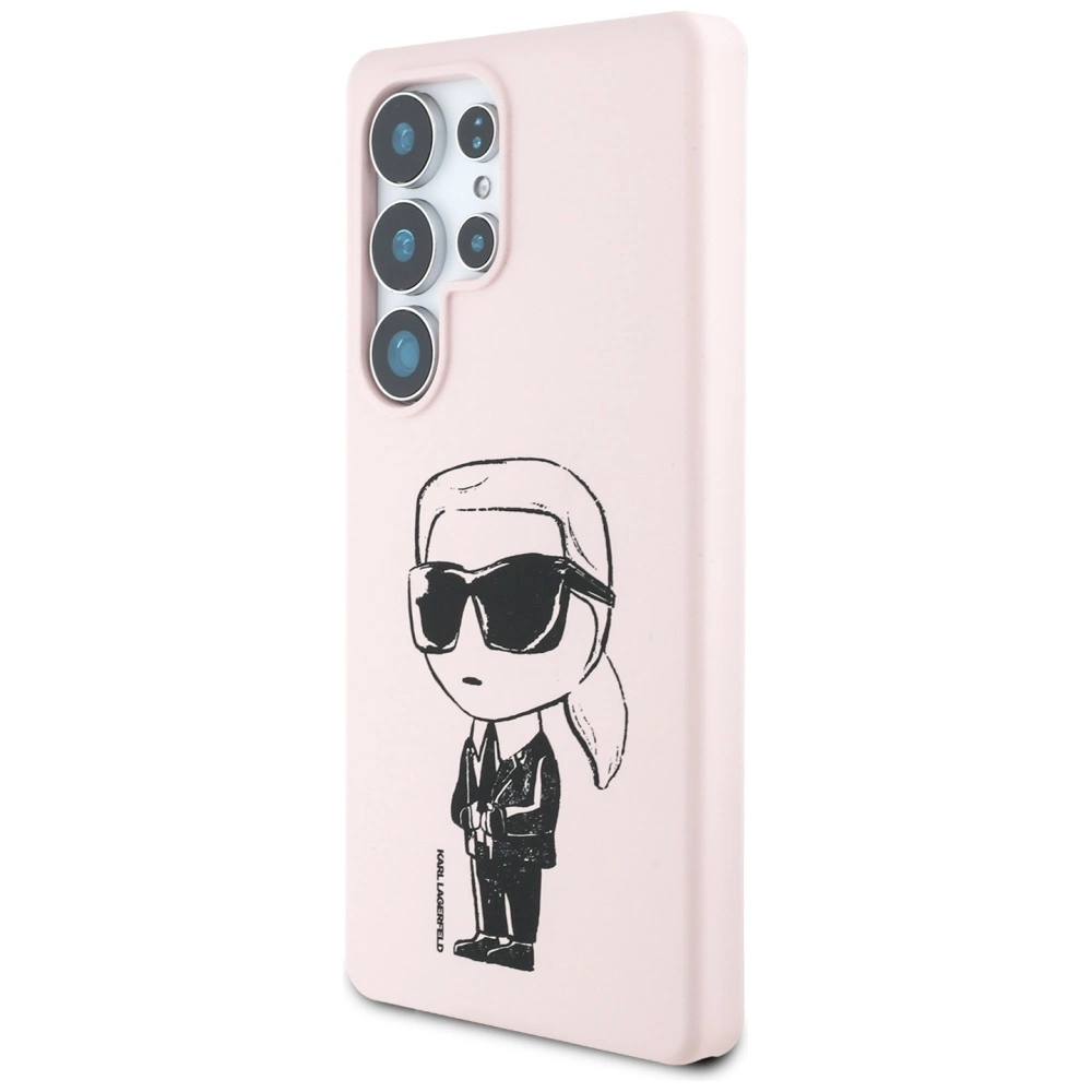 Karl Lagerfeld Silicone Graffiti Ikonik Printed Logo MagSafe Case for Samsung Galaxy S25 Ultra - Pinkeng
