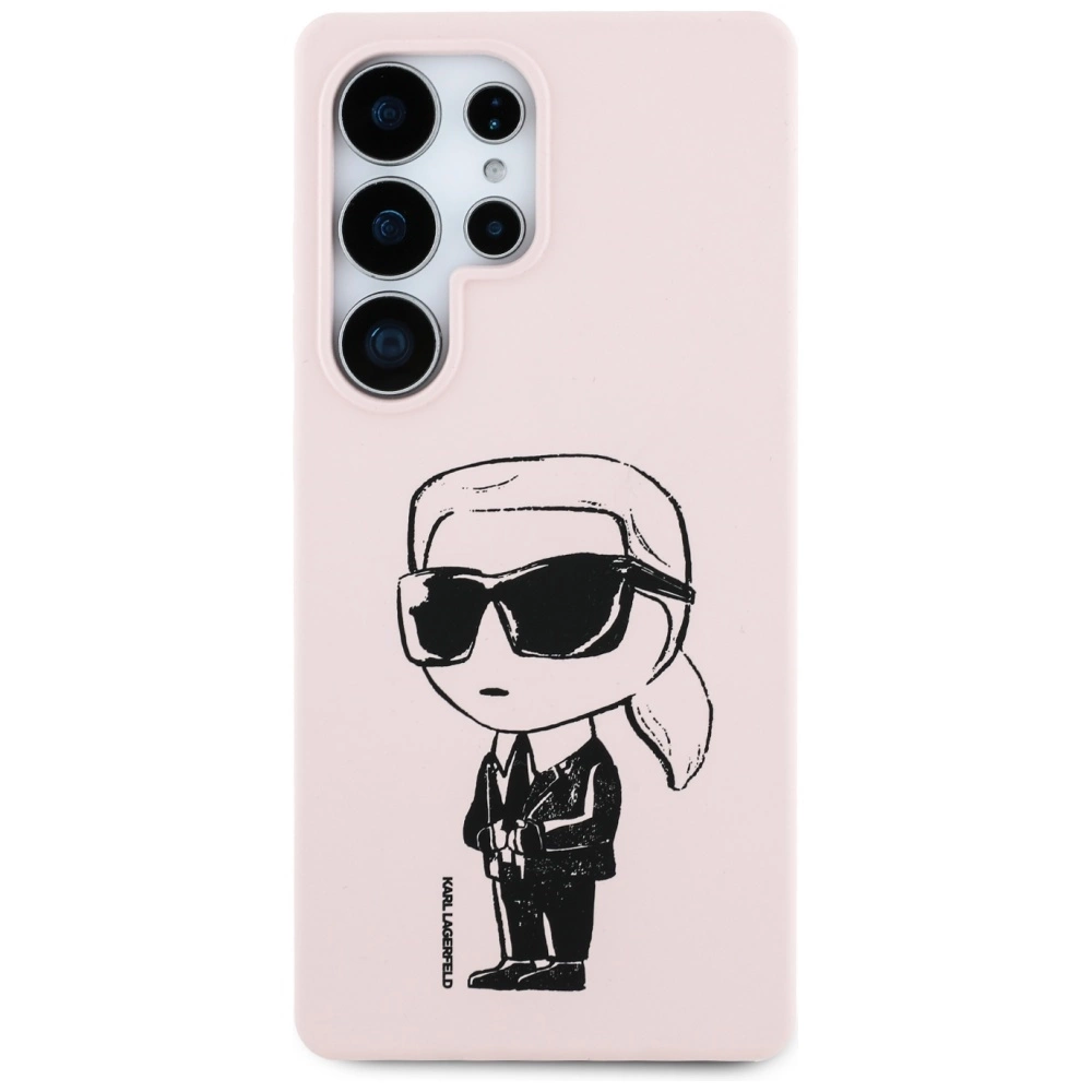 Karl Lagerfeld Silicone Graffiti Ikonik Printed Logo MagSafe Case for Samsung Galaxy S25 Ultra - Pinkeng