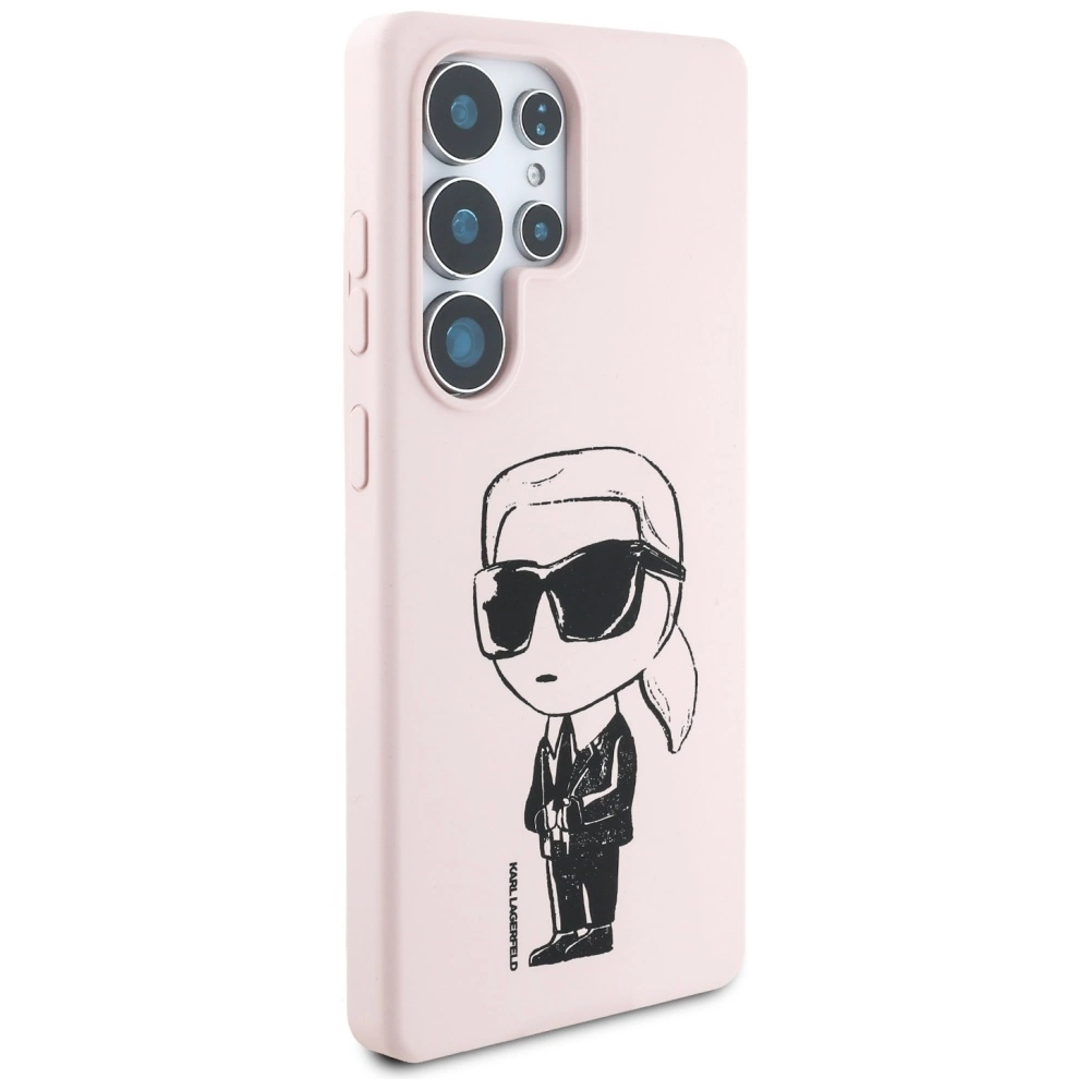 Karl Lagerfeld Silicone Graffiti Ikonik Printed Logo MagSafe Case for Samsung Galaxy S25 Ultra - Pinkeng