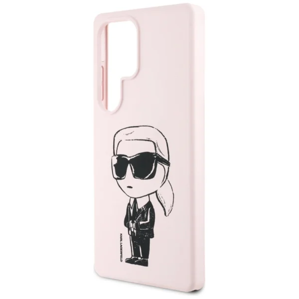 Karl Lagerfeld Silicone Graffiti Ikonik Printed Logo MagSafe Case for Samsung Galaxy S25 Ultra - Pinkeng