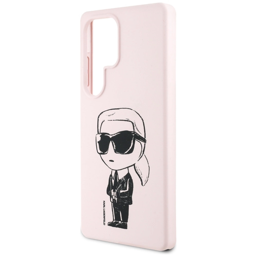 Karl Lagerfeld Silicone Graffiti Ikonik Printed Logo MagSafe Case for Samsung Galaxy S25 Ultra - Pinkeng