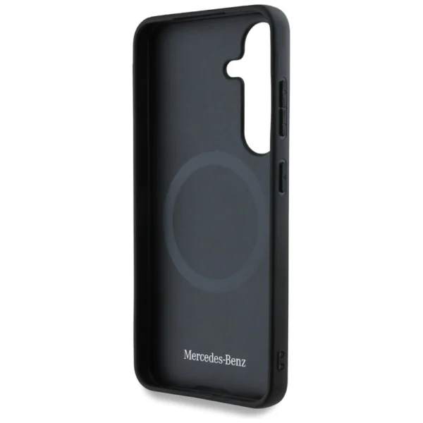 Mercedes Leather Contrasted Blue Horizontal Curve MagSafe Case for Samsung Galaxy S25 - Blackeng