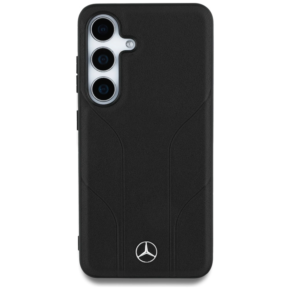Mercedes Leather Debossed Lines MagSafe case for Samsung Galaxy S25 - blackeng