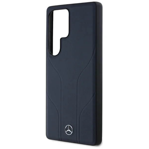 Mercedes Leather Debossed Lines MagSafe Case for Samsung Galaxy S25 Ultra - Blueeng