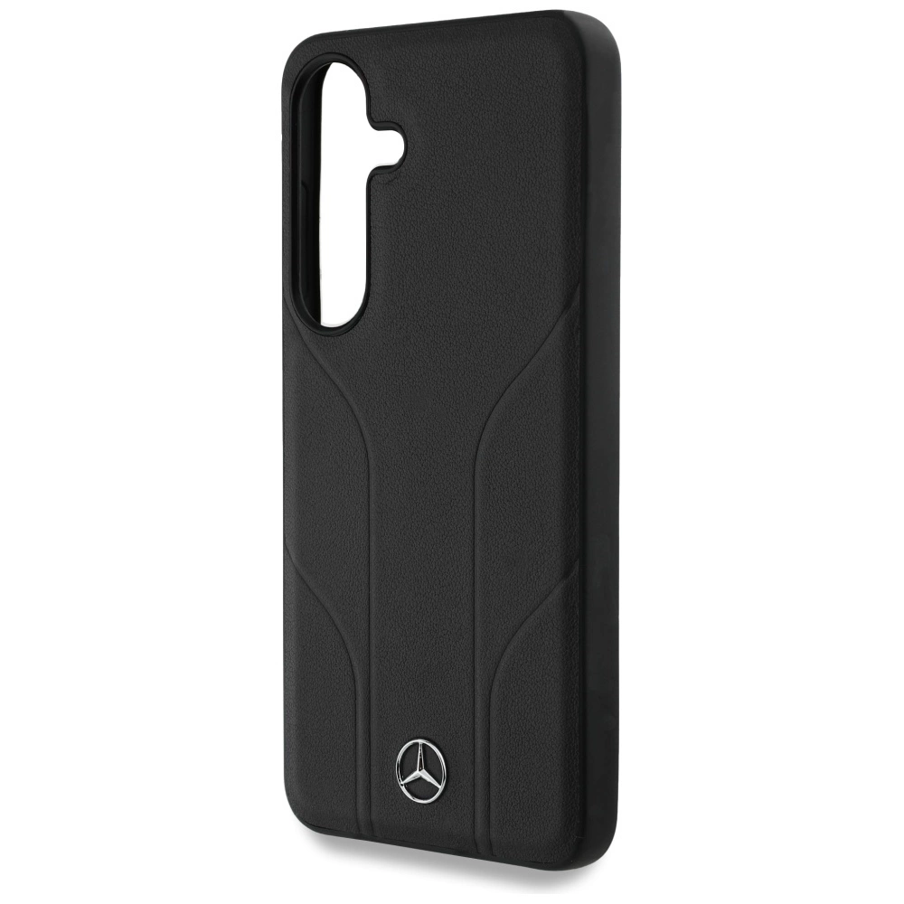 Mercedes Leather Debossed Lines MagSafe case for Samsung Galaxy S25+ - blackeng
