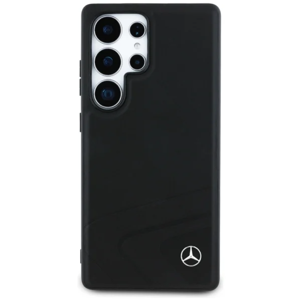 Mercedes Leather Horizontal Debossed Curves MagSafe Case for Samsung Galaxy S25 Ultra - Blackeng