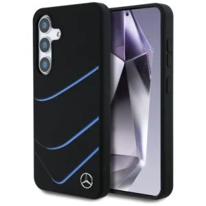 Mercedes Silicone Contrasted Curves MagSafe Case for Samsung Galaxy S25 - Blackeng