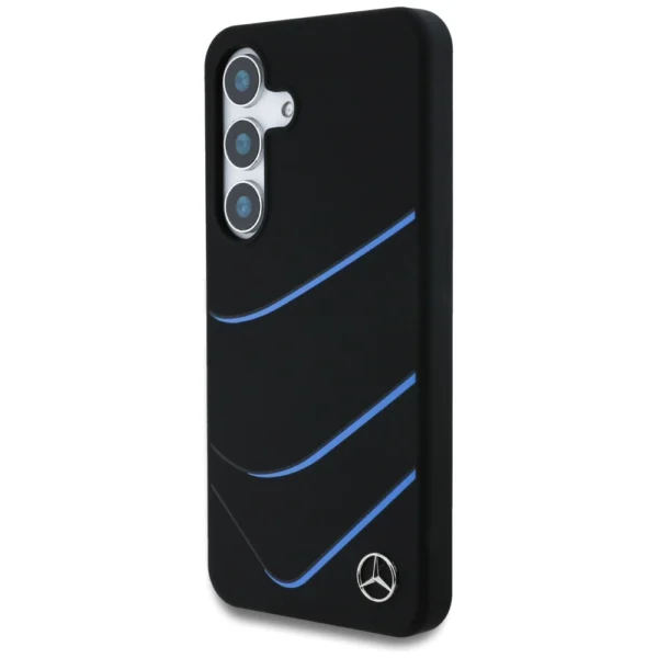 Mercedes Silicone Contrasted Curves MagSafe Case for Samsung Galaxy S25 - Blackeng