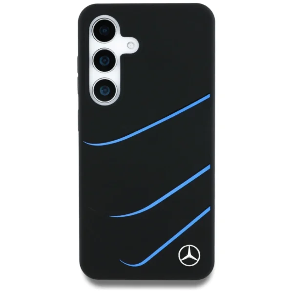 Mercedes Silicone Contrasted Curves MagSafe Case for Samsung Galaxy S25 - Blackeng