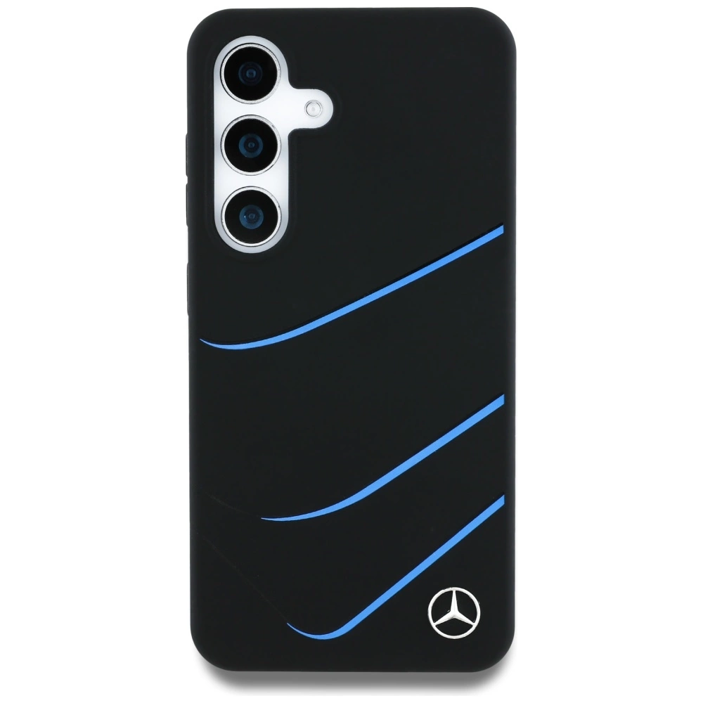 Mercedes Silicone Contrasted Curves MagSafe Case for Samsung Galaxy S25 - Blackeng