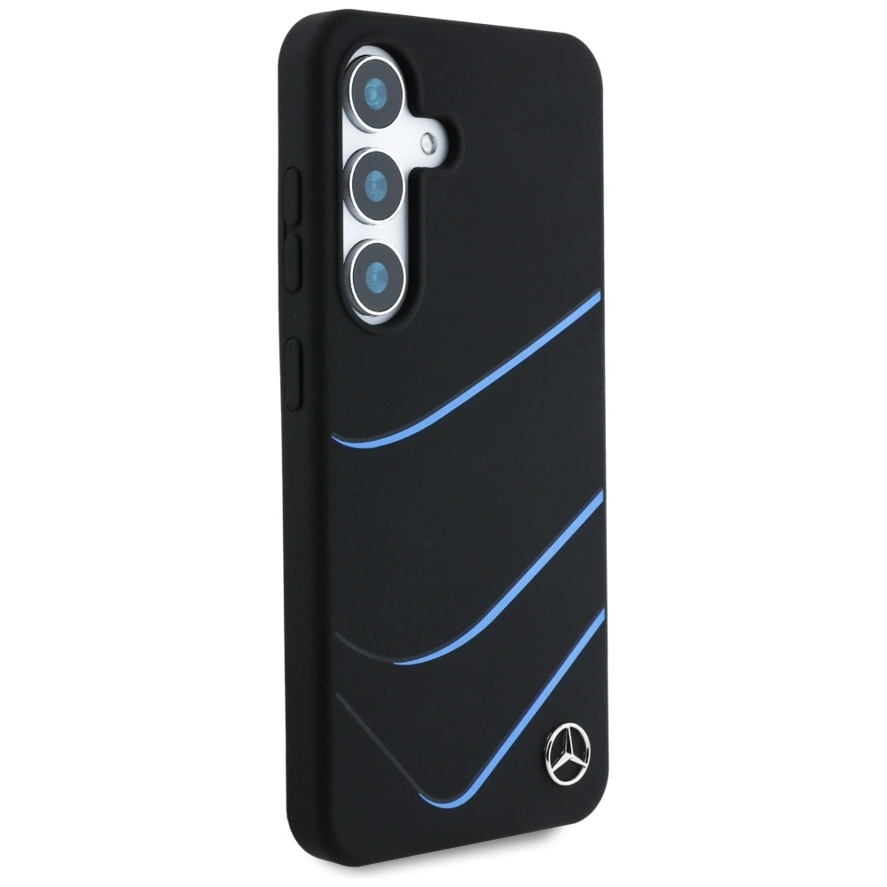 Mercedes Silicone Contrasted Curves MagSafe Case for Samsung Galaxy S25 - Blackeng
