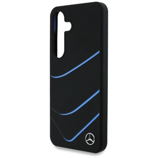 Mercedes Silicone Contrasted Curves MagSafe Case for Samsung Galaxy S25 - Blackeng