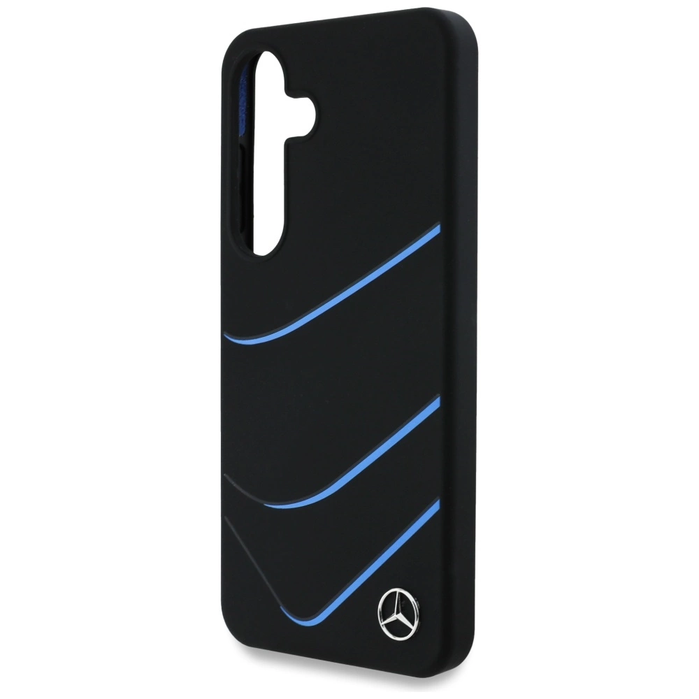 Mercedes Silicone Contrasted Curves MagSafe Case for Samsung Galaxy S25 - Blackeng