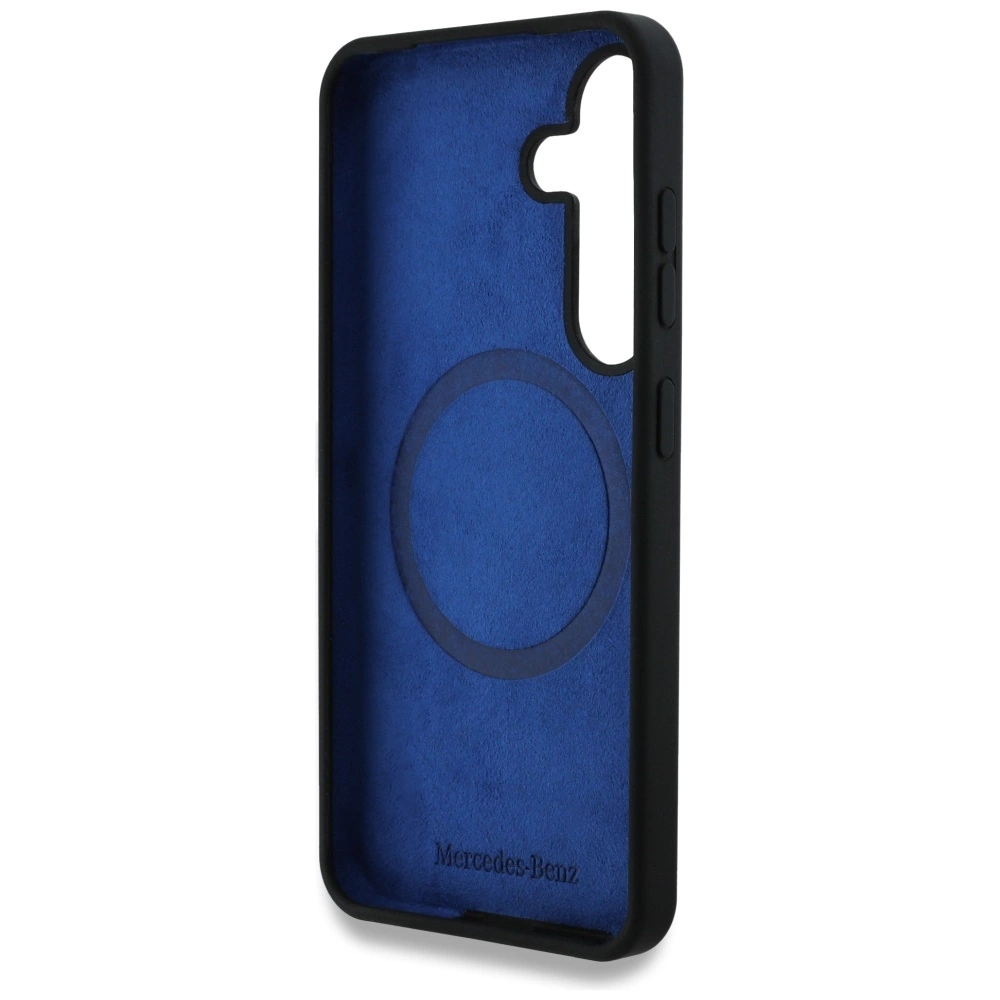 Mercedes Silicone Contrasted Curves MagSafe Case for Samsung Galaxy S25 - Blackeng