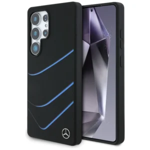 Mercedes Silicone Contrasted Curves MagSafe Case for Samsung Galaxy S25 Ultra - Blackeng
