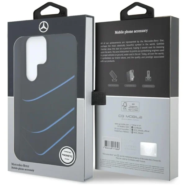 Mercedes Silicone Contrasted Curves MagSafe Case for Samsung Galaxy S25 Ultra - Blackeng