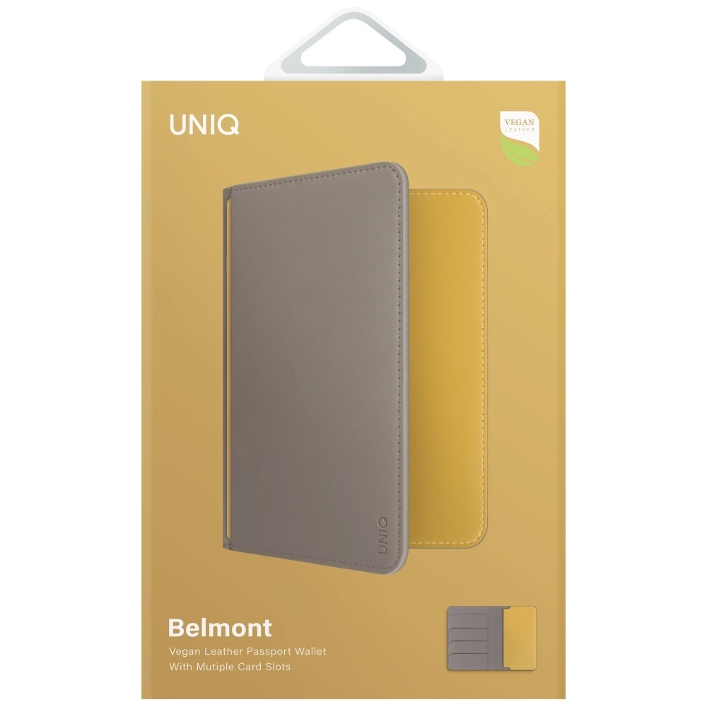 Uniq Belmont RFID Blocking Passport Case - Grey/Yelloweng