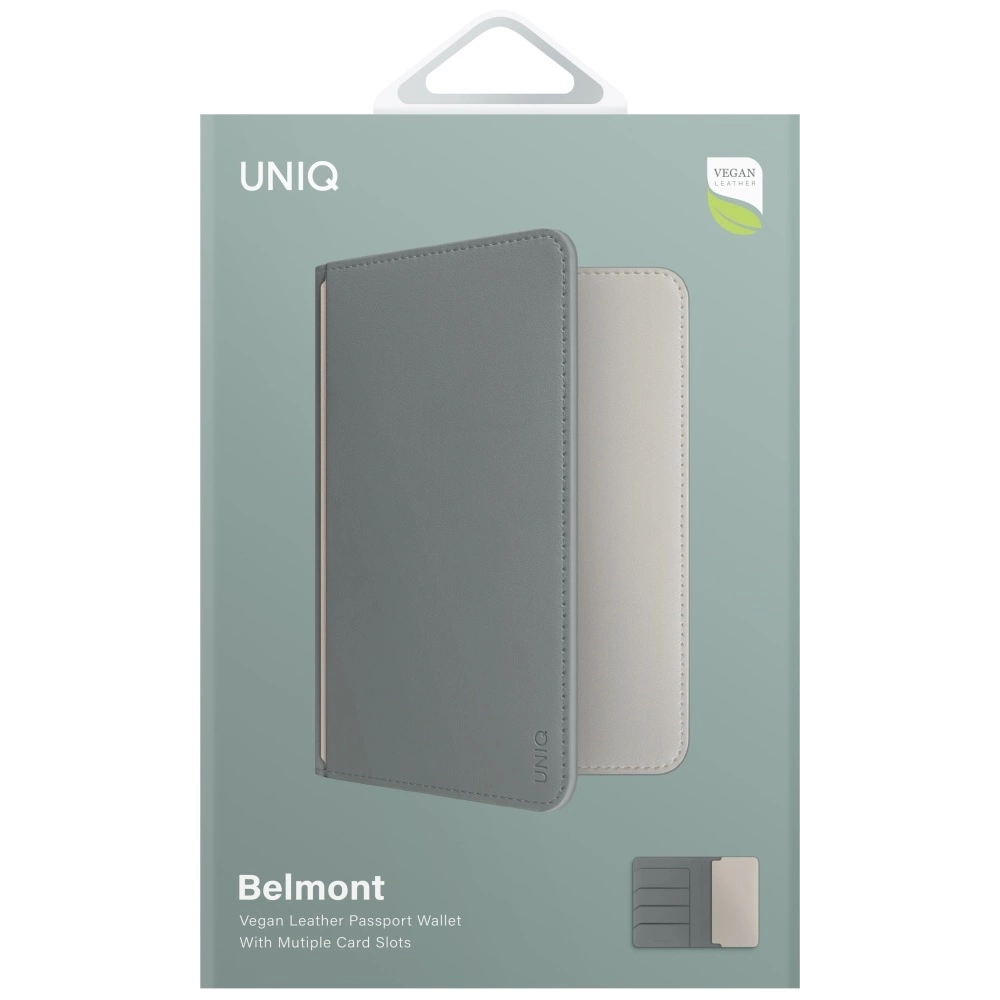 Uniq Belmont RFID Blocking Passport Case - Green/Ivoryeng
