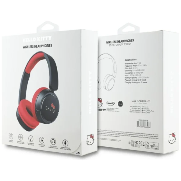 Hello Kitty Face Logo Bluetooth On-Ear Headphones - Redeng
