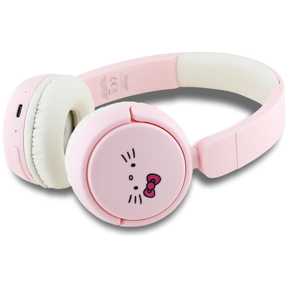 Hello Kitty Face Logo Bluetooth On-Ear Headphones - Pinkeng