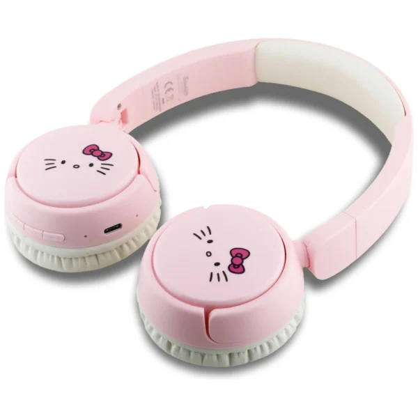 Hello Kitty Face Logo Bluetooth On-Ear Headphones - Pinkeng