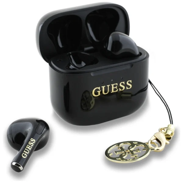 Guess Glossy Effect Printed Classic Logo & Charm TWS headphones - blackeng