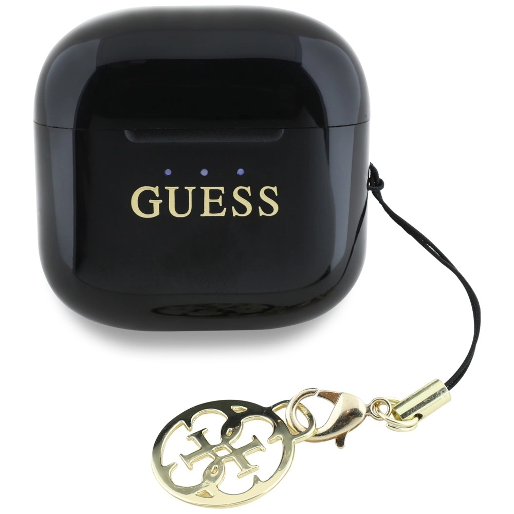 Guess Glossy Effect Printed Classic Logo & Charm TWS headphones - blackeng