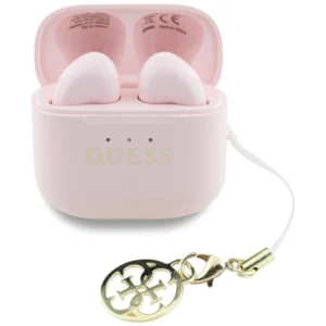 TWS Guess Glossy Effect Printed Classic Logo & Charm Headphones - Pinkeng