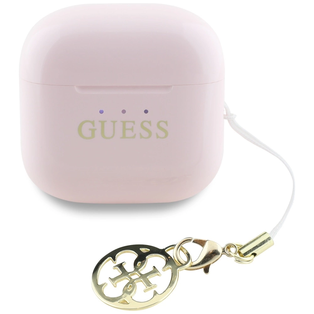 TWS Guess Glossy Effect Printed Classic Logo & Charm Headphones - Pinkeng