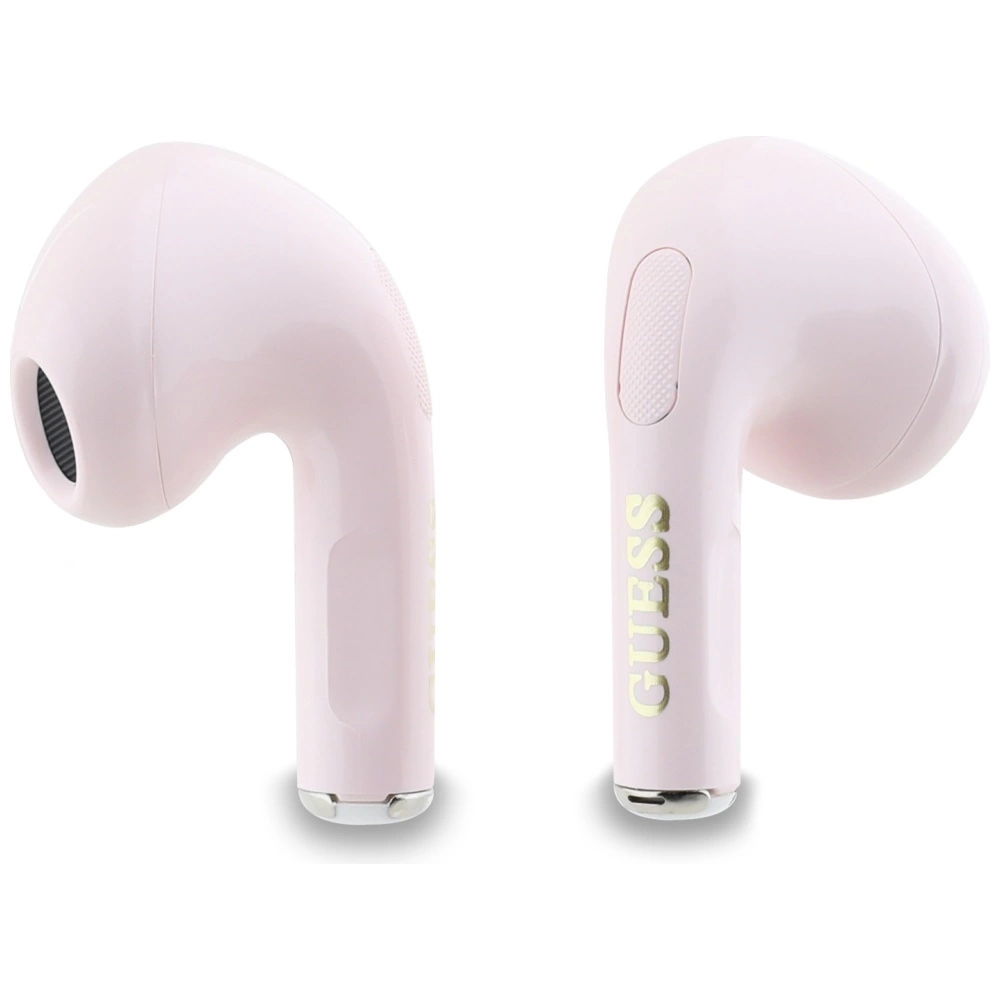 TWS Guess Glossy Effect Printed Classic Logo & Charm Headphones - Pinkeng