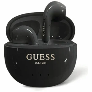 Guess Glossy Effect Egg Shape Printed Classic Logo TWS headphones - blackeng