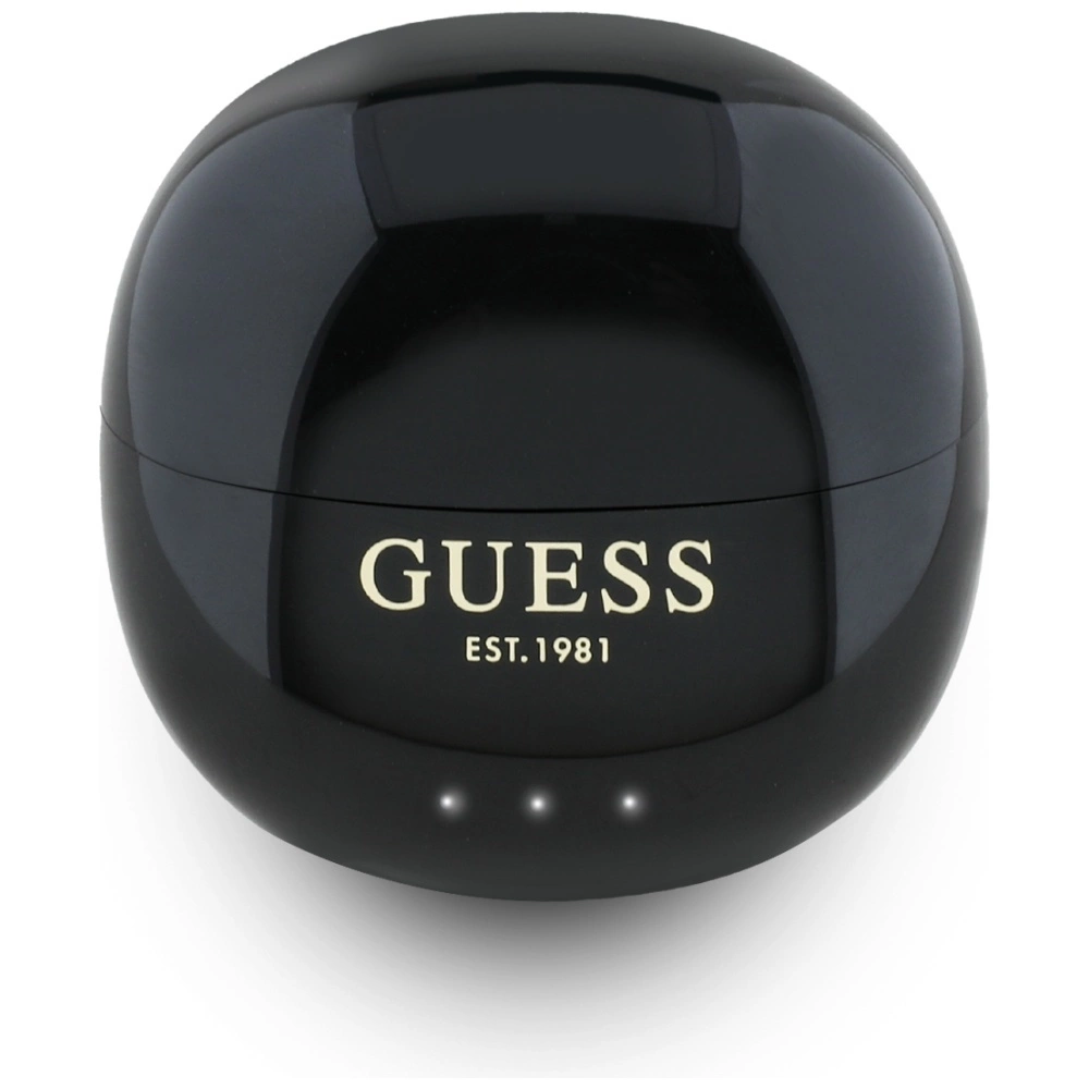 Guess Glossy Effect Egg Shape Printed Classic Logo TWS headphones - blackeng