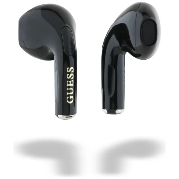 Guess Glossy Effect Egg Shape Printed Classic Logo TWS headphones - blackeng