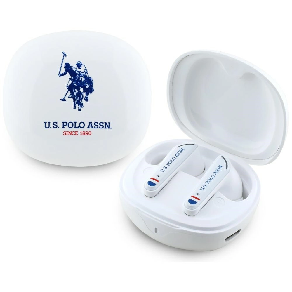 TWS US Polo DH Logo Bluetooth Headphones - Whiteeng