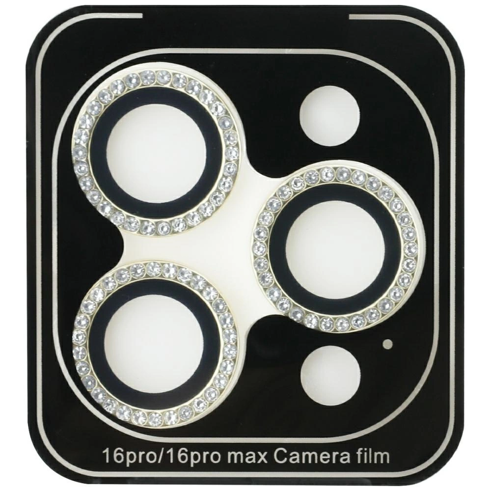 Guess Rhinestone Camera Lens Glass for iPhone 16 Pro / 16 Pro Max - Goldeng