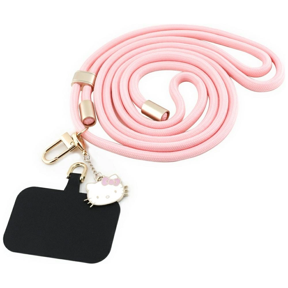 Hello Kitty Patch & Kitty Head Charm Universal Phone Lanyard - Pinkeng