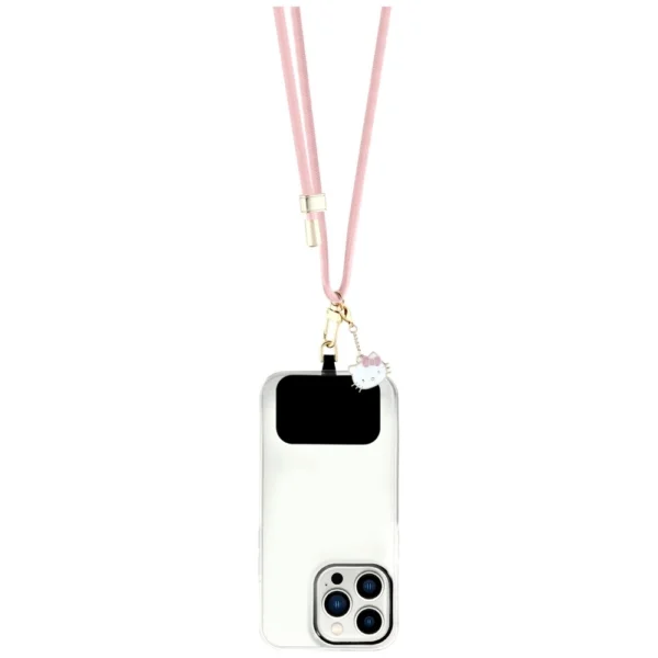 Hello Kitty Patch & Kitty Head Charm Universal Phone Lanyard - Pinkeng