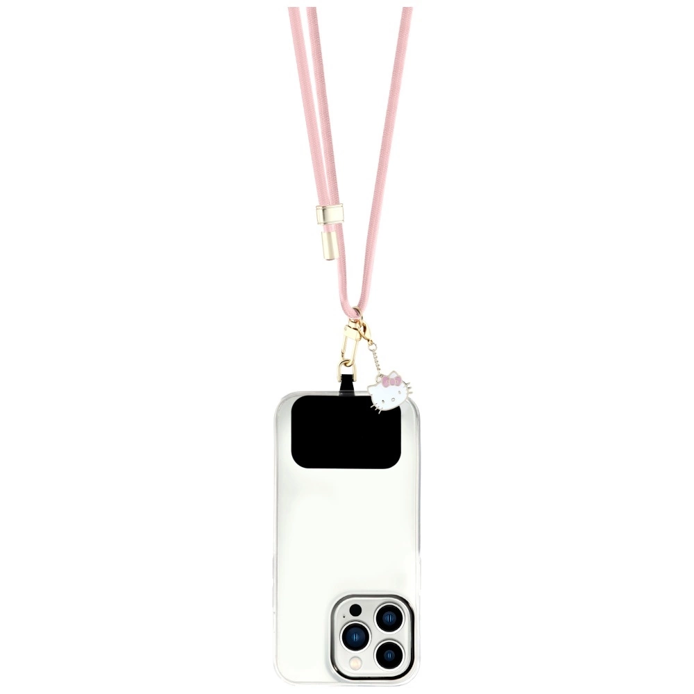 Hello Kitty Patch & Kitty Head Charm Universal Phone Lanyard - Pinkeng