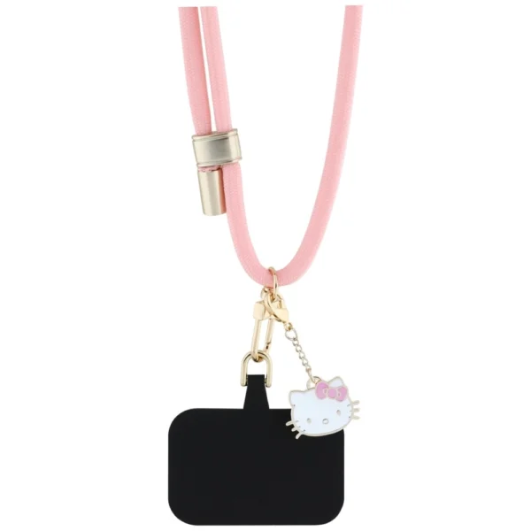 Hello Kitty Patch & Kitty Head Charm Universal Phone Lanyard - Pinkeng