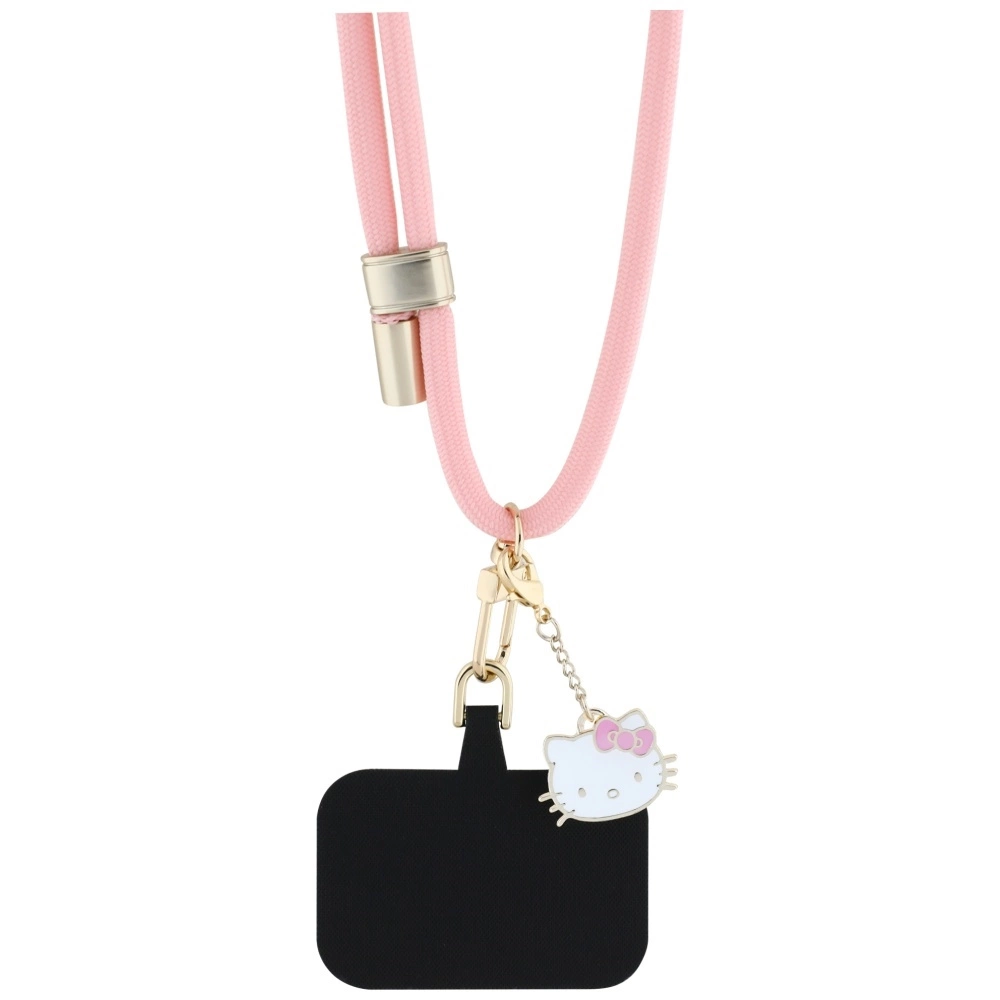 Hello Kitty Patch & Kitty Head Charm Universal Phone Lanyard - Pinkeng