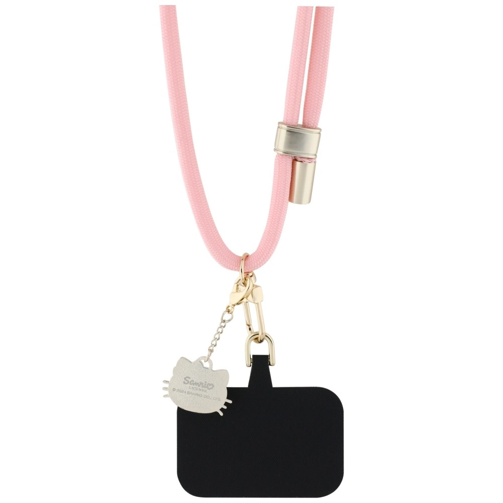 Hello Kitty Patch & Kitty Head Charm Universal Phone Lanyard - Pinkeng