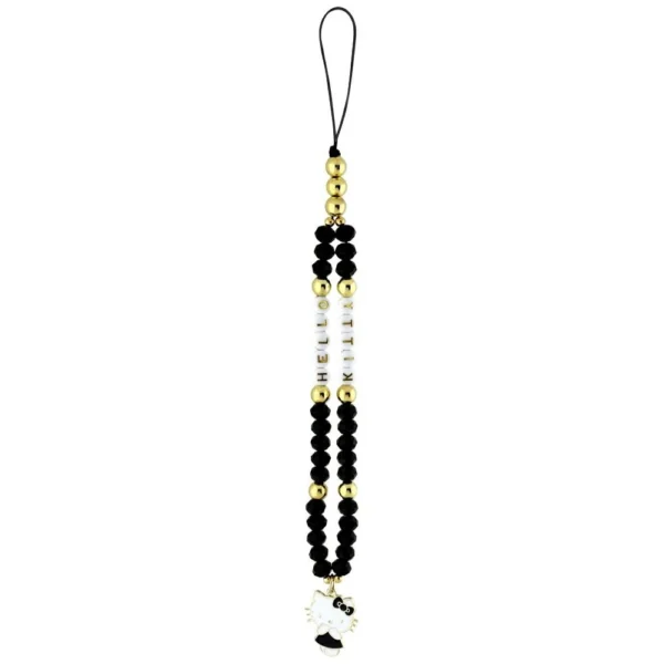 Hello Kitty Pearls and Beads Kitty Charm Phone Charm - Blackeng