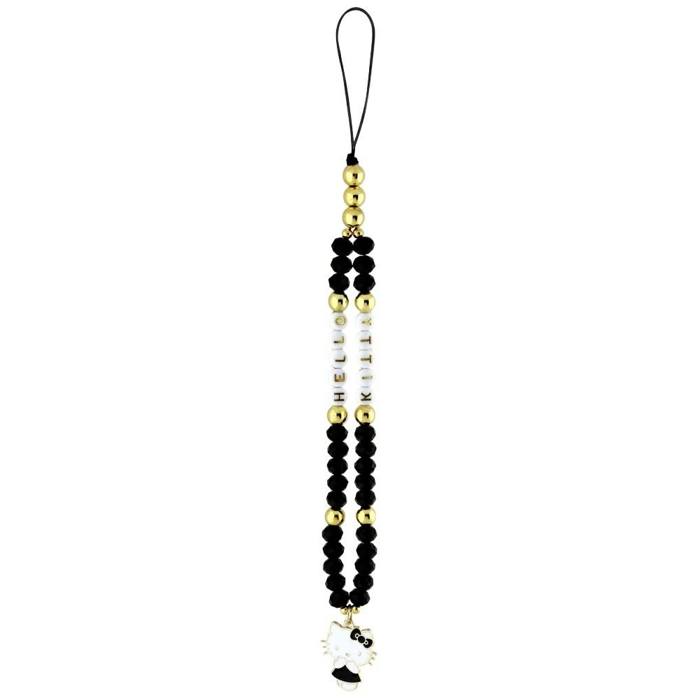 Hello Kitty Pearls and Beads Kitty Charm Phone Charm - Blackeng