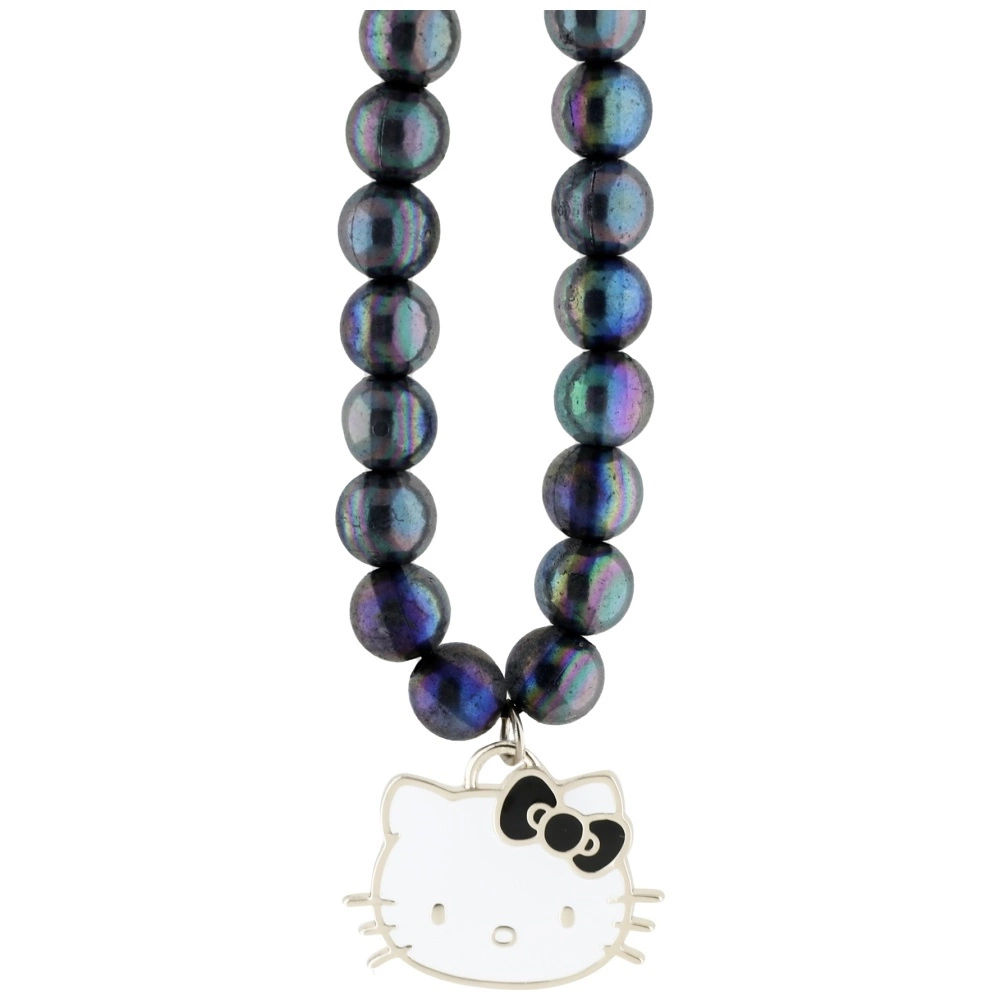 Hello Kitty Pearls Kitty Head Phone Charm - Blackeng