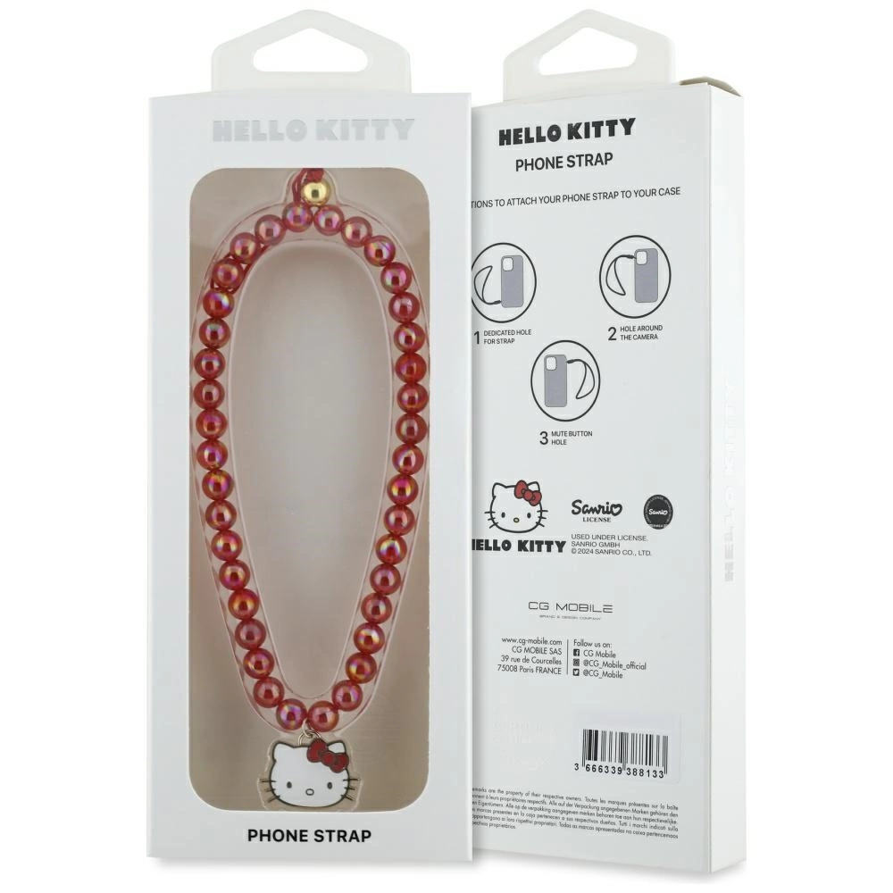 Hello Kitty Pearls Kitty Head Phone Charm - Redeng