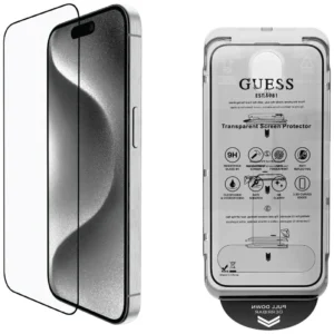 Guess BP Rhinestone 2in1 Screen Protector and Camera Lens Set for iPhone 16 Pro Max - Silvereng